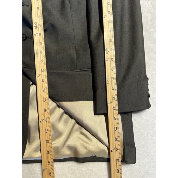 Nautica Mens 41R 32x29 Olive Gray Green Tone Suit Worsted Wool U.S.A. - Picture 12 of 16